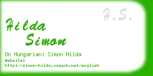 hilda simon business card